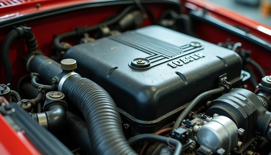 Clean high-mileage engine bay showing graceful mechanical aging