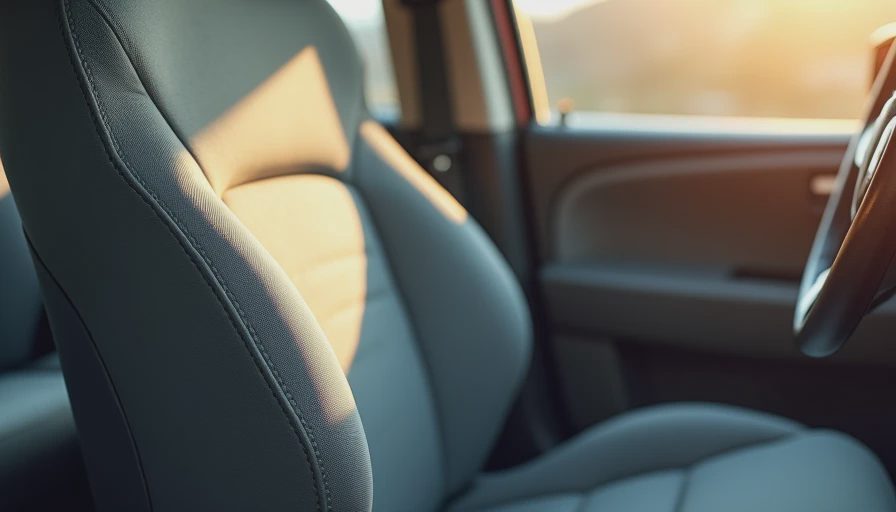 Close-up of well-used driver seat showing long-term ergonomic support